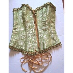 Luxurious Green and Gold Shapewear Corset